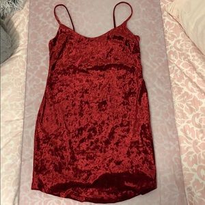 Forever 21 red velvet mini dress